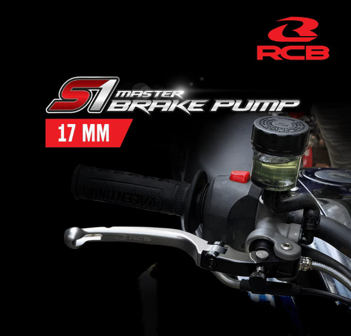 RCB S1 FORGED MASTER BRAKE PUMP MASTER CYLINDER (RH) 17MM TITANIUM 01B ...