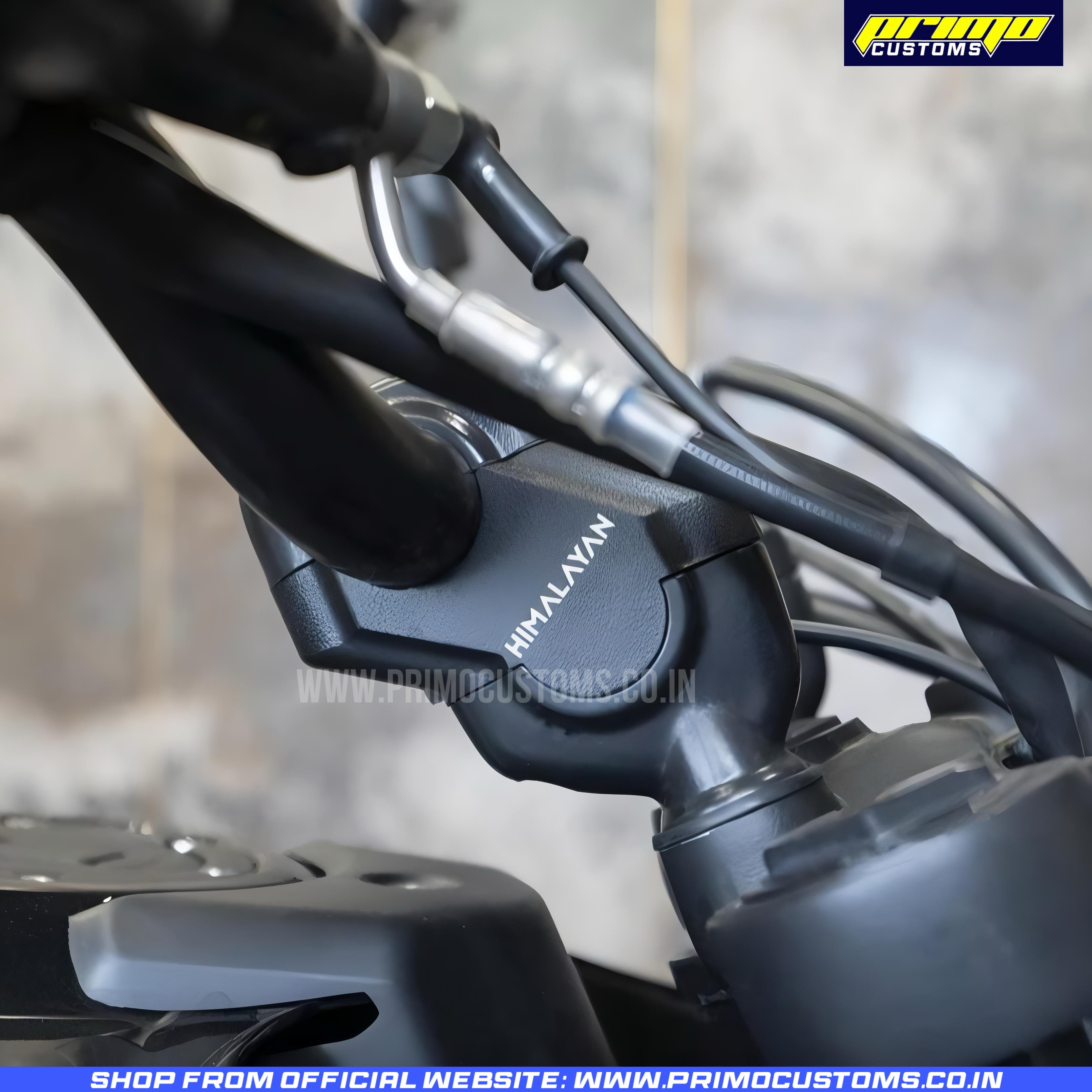 Handlebar Relocation Kit Royal Enfield Handlebar Risers For Himalayan 2018-2023, Scram 411 & Hunter 350 - 30mm Up 20mm Back Black/Silver Motorcycle Comfort Upgrade