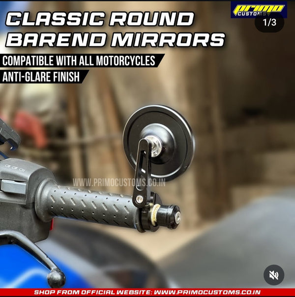 CLASSIC ROUND BAR END MIRRORS