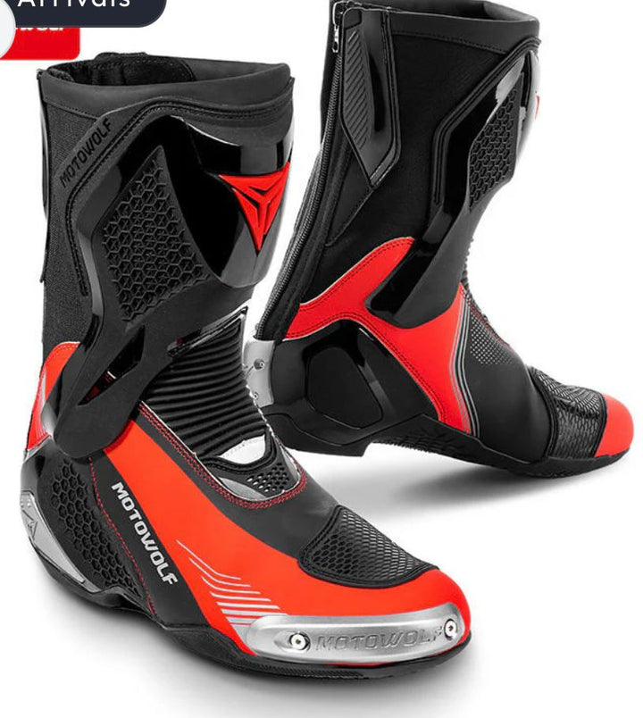 MOTO WOLF Shoes BO1 Racing Motorcycle Riding Boots for Unisex | Reinfo ...