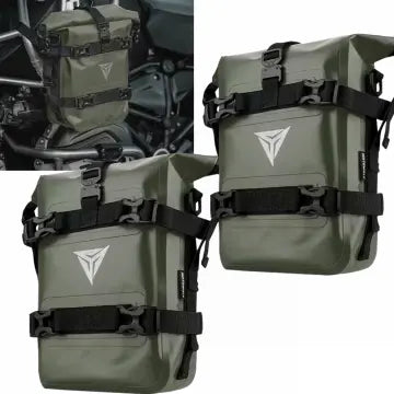 MOTOWOLF | Bumper bag | Bike Side Bag | Crash Guard Bag | 8L | Dirt Proof | Abrasion Resistant | Fully Waterproof | Quick Disassemble | Multifunction | Large Capacity Bag - ARMY GREEN