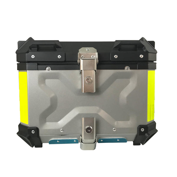 RP RACING 45L SILVER ALUMINIUM TOP BOX WITH BACKREST