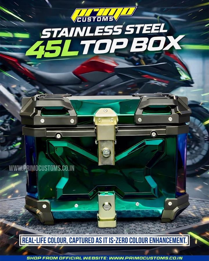 Stainless Steel 45 Liters Top Box – Primo Customs